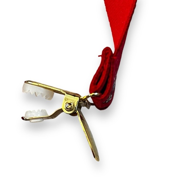 Santa Christmas Suspenders Red Elastic ClipOn CAS W Germany Trees Adjustable 80s - Picture 6 of 9